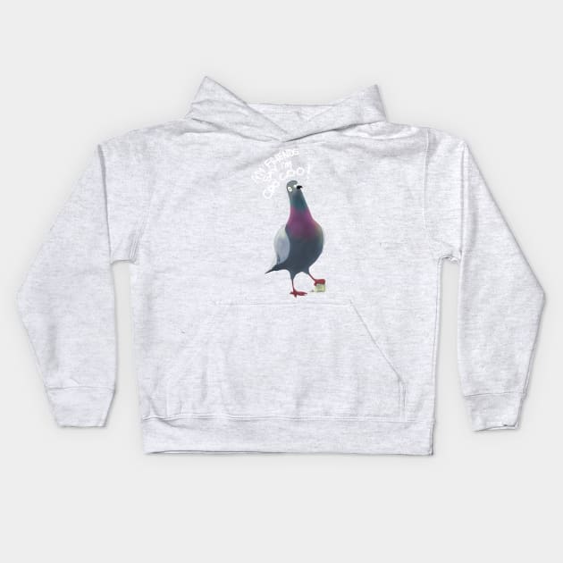 Pigeon Artwork - London, NYC, Flying Rats - Coo Coo Kids Hoodie by aronimation